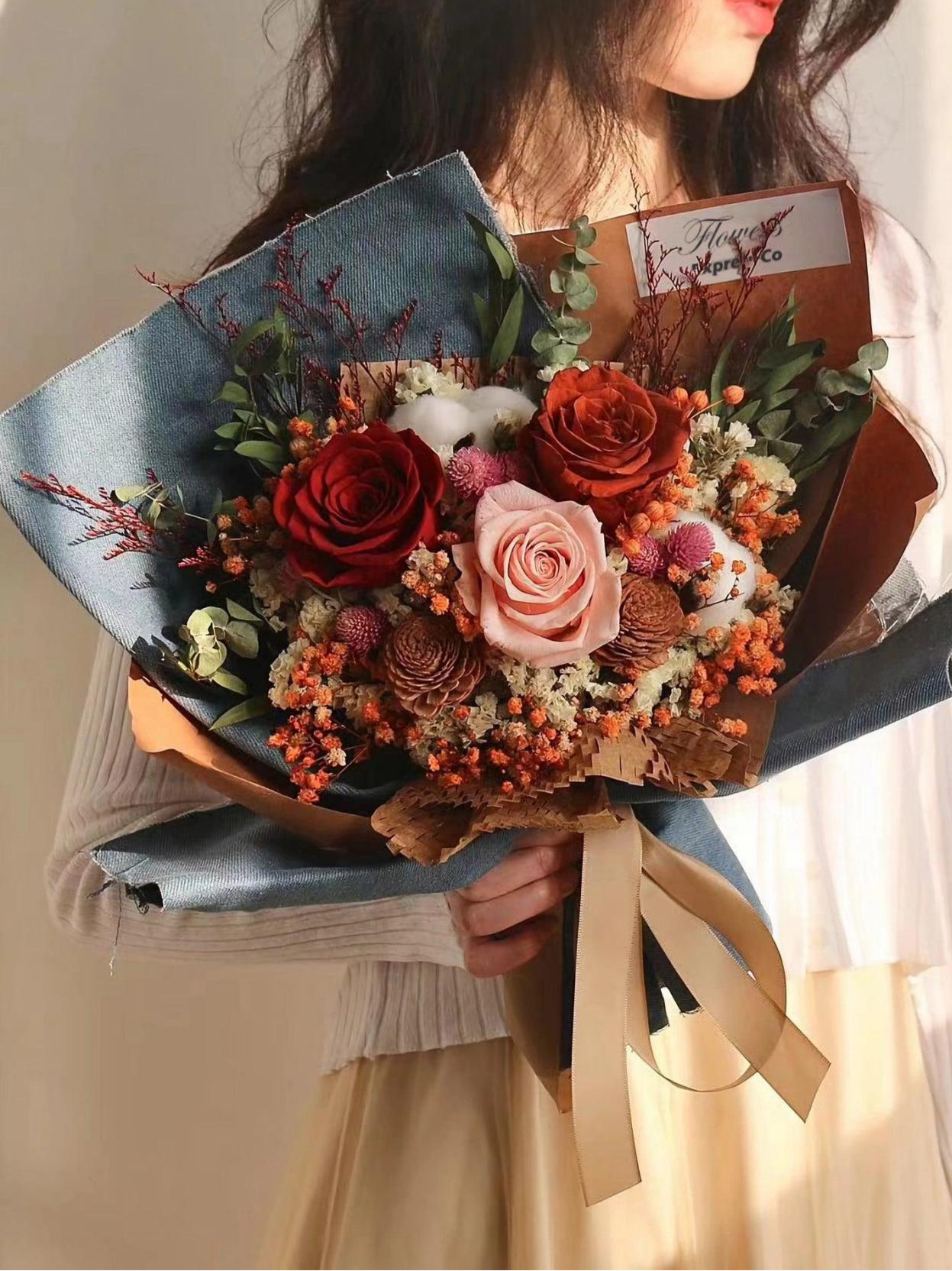 Choose a Pink Eternal Rose Bouquet for Gifts