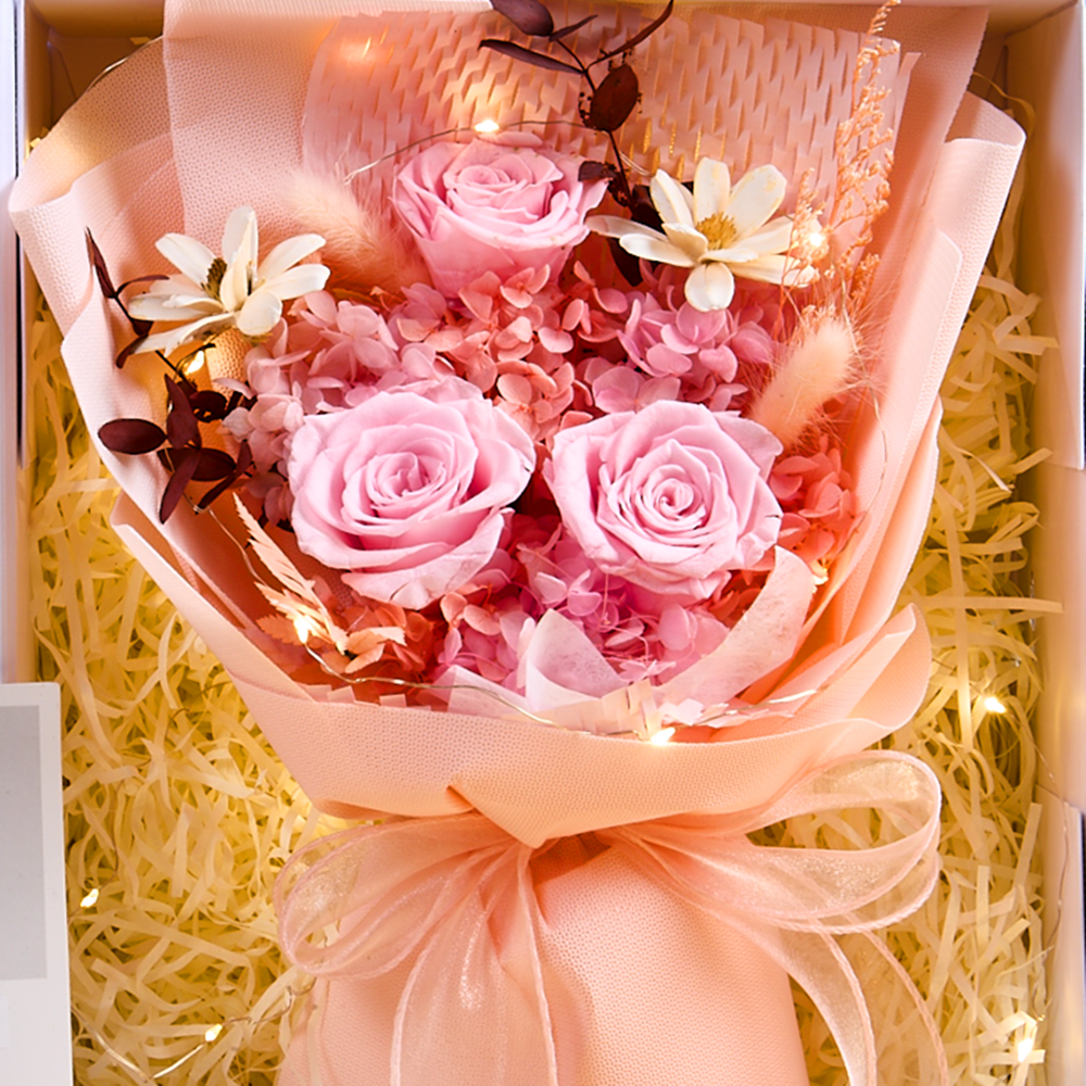 Medium Glow Bouquet Box –Blush