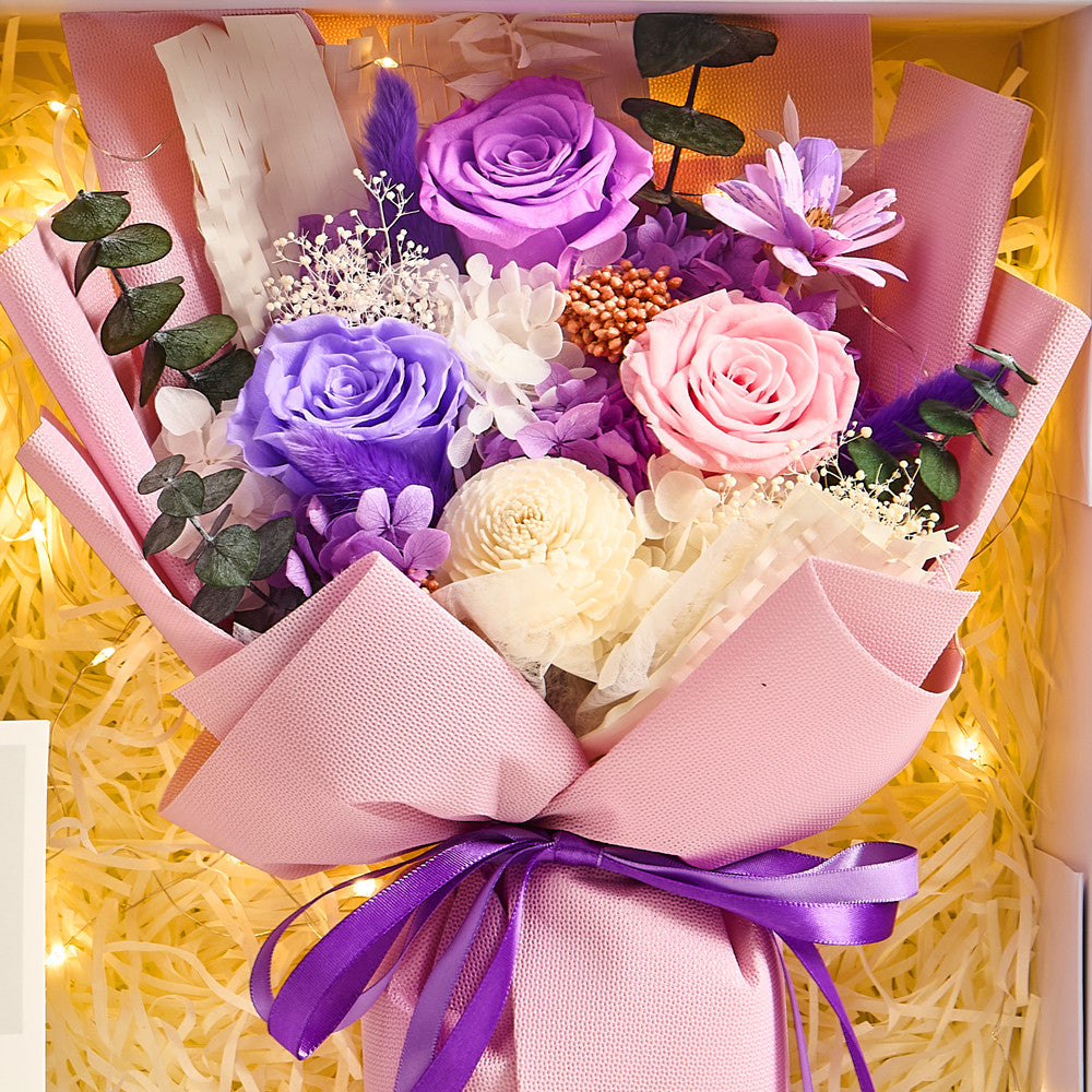 Medium Glow Bouquet Box – Purple