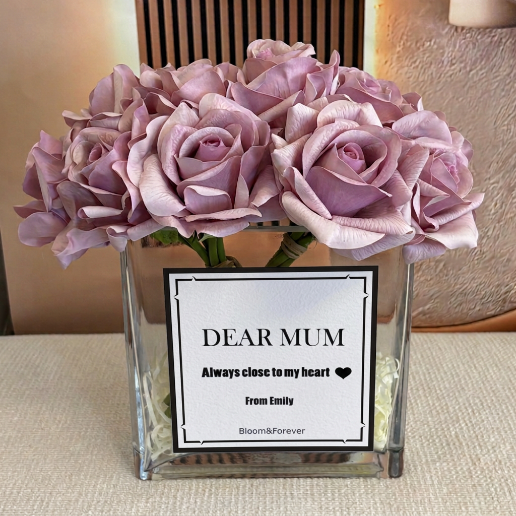 Personalised Bloom 01 — Scented Eternal Pink Silk Roses