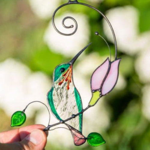 Green bird window hanging decoration panel