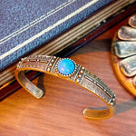 Chic turquoise bangle bracelet, front view