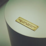 Custom message example on personalised plaque for Classic Round Eternal Rose Gift Box-red