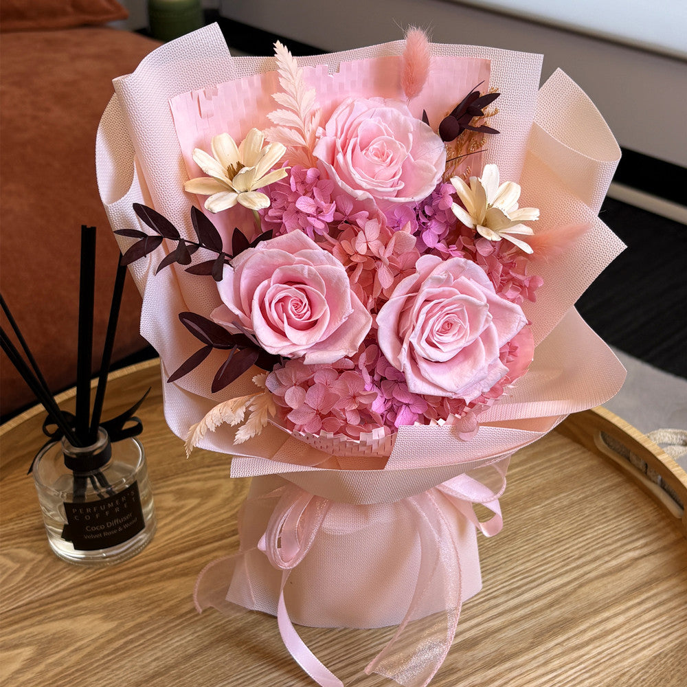 Medium Eternal Glow Preserved Flower Gift Box -Blush Pink