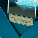 Personalised engraving plaque sample for Eternal Rose Apple & Jewelry Gift Box