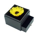 Close-up of eternal sunflower jewelry drawer box design