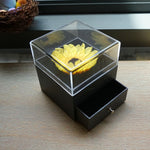 Close-up of eternal sunflower jewelry drawer box design
