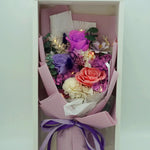 Fairy Light Eternal medium bouquet in purple, front view