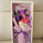 Fairy Light Eternal medium bouquet in purple, front view