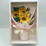 Fairy Light Eternal medium bouquet in sunflower, front view