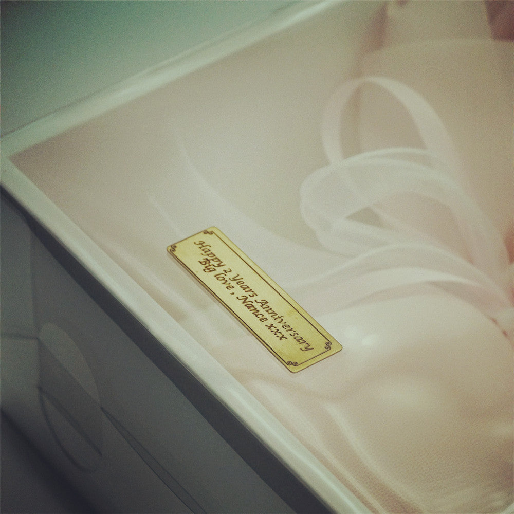 Personalised engraving plaque sample for Fairy Light Eternal Medium Bouquet –sunflower