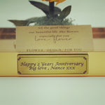 Personalised engraving plaque sample for Giant Eternal Sunflower -Acrylic Box Gift