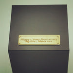 Personalised engraving plaque sample for Mini Square Eternal Rose Gift Box -Red