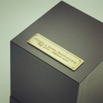 Custom message example on personalised plaque for Mini Square Eternal Rose Gift Box -Red