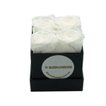 Mini square eternal white gift box in pink, front view