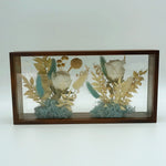 Close-up of preserved flower frame in Graceful White Rose design