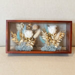 Preserved flower frame in Graceful White Rose, front view