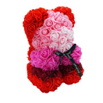 Close-up of rainbow mix rose bear, 25 cm