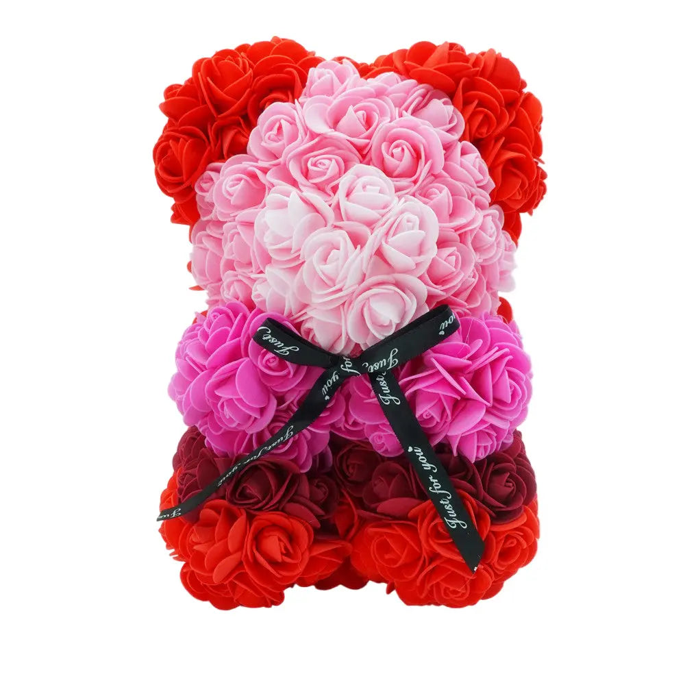 Rainbow mix rose bear, 25 cm, front view