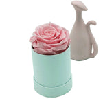 Single eternal rose gift box in pink, front view