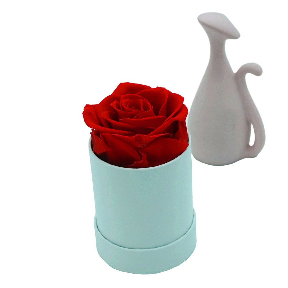 Single eternal rose gift box in red, front view