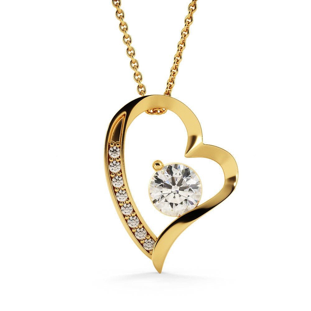 Sparkling zircon heart necklace in gold
