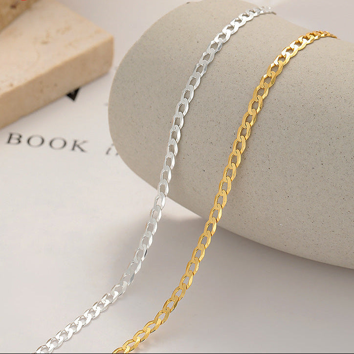 Trendy 925 silver link bracelet in gold and silver together