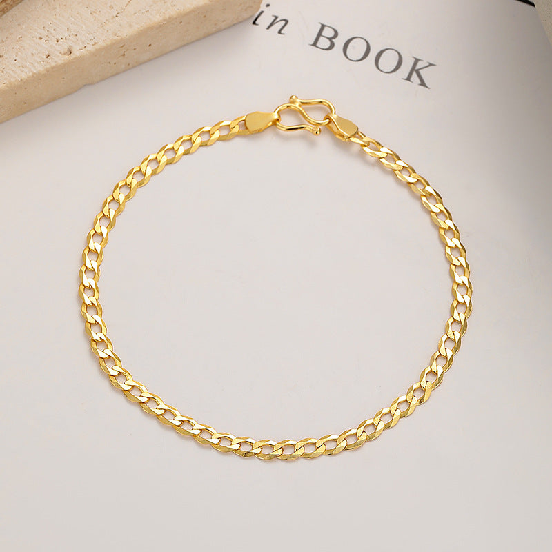 Trendy 925 silver link bracelet in gold
