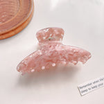 Trendy floral pink hair claw clip for everyday styling