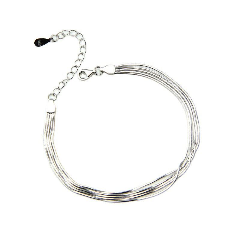 Trendy multi-strand serpentine bracelet, front view