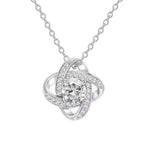 Trendy openwork four-leaf clover necklace, front view